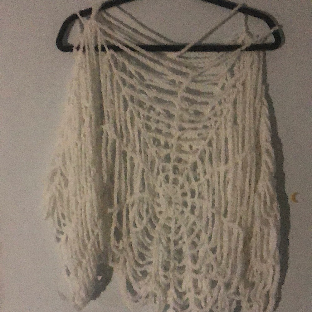 hand made crochet spider web sweater oversized